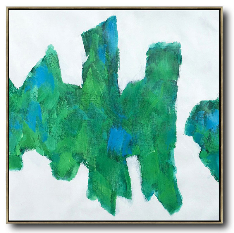 Hand Painted Extra Large Abstract Painting,Oversized Contemporary Art,Big Art Canvas,White,Blue,Green.etc